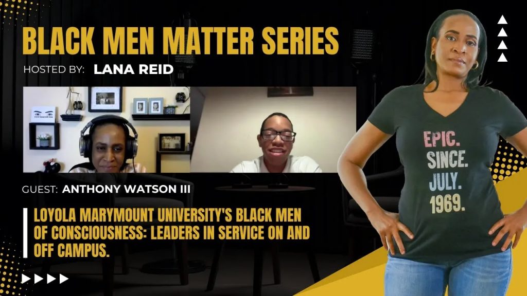 Lana Reid interviewing Anthony Watson III—Co-Social Media and Marketing Chair for Brothers of Consciousness at Loyola Marymount University—on The Male Perspective podcast. He discusses the organization’s commitment to community service, activism, and social engagement guided by its Five Statutes of Consciousness: Brotherhood, Manhood, Academic Excellence, Leadership, and Service, and how BOC continues to empower young Black men through purpose-driven initiatives.