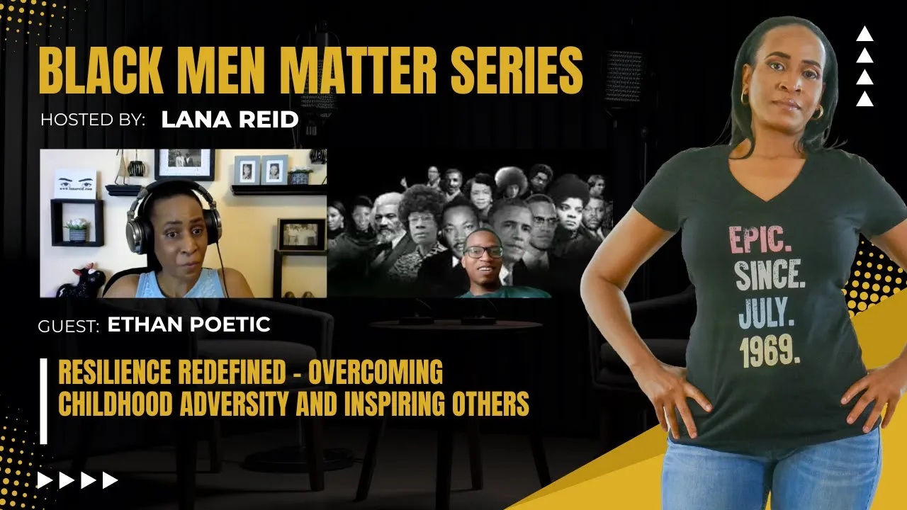 Lana Reid interviews author and motivational speaker Ethan Poetic on The Male Perspective podcast, discussing resilience, determination, and overcoming adversity from humble beginnings to inspiring others.