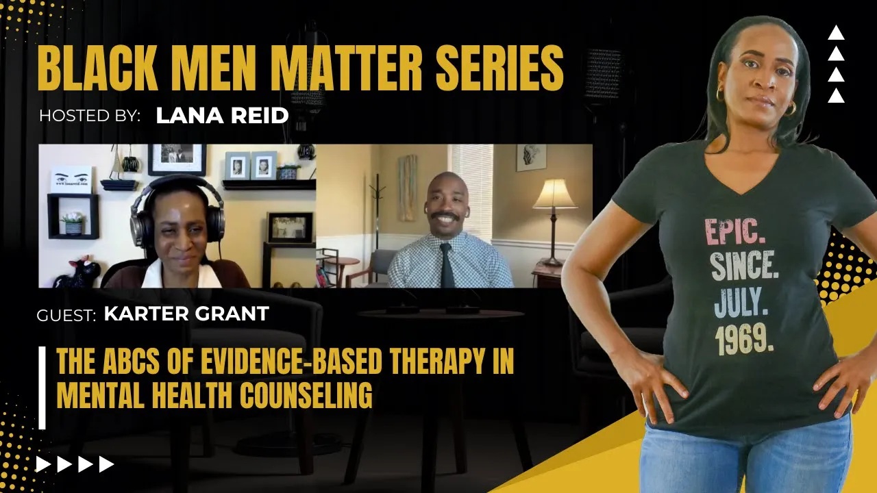 Lana Reid interviews Karter Grant, Licensed Mental Health Counselor and Psychology Professor, on The Male Perspective podcast — discussing evidence-based therapy, recognizing when to seek counseling, and exploring careers in mental health.