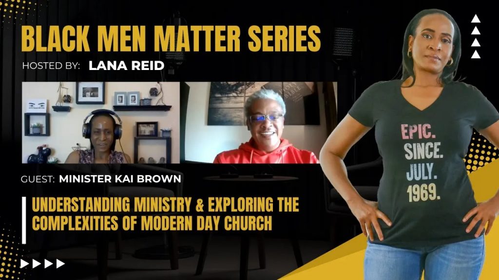 Lana Reid interviewing Gospel Recording Artist Minister Kai Brown on The Male Perspective, discussing challenges within modern church settings, believer distraction, and the true meaning of ministry beyond the pulpit.