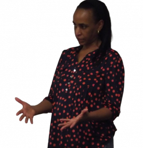 Lana Reid practicing servant leadership through community dialogue