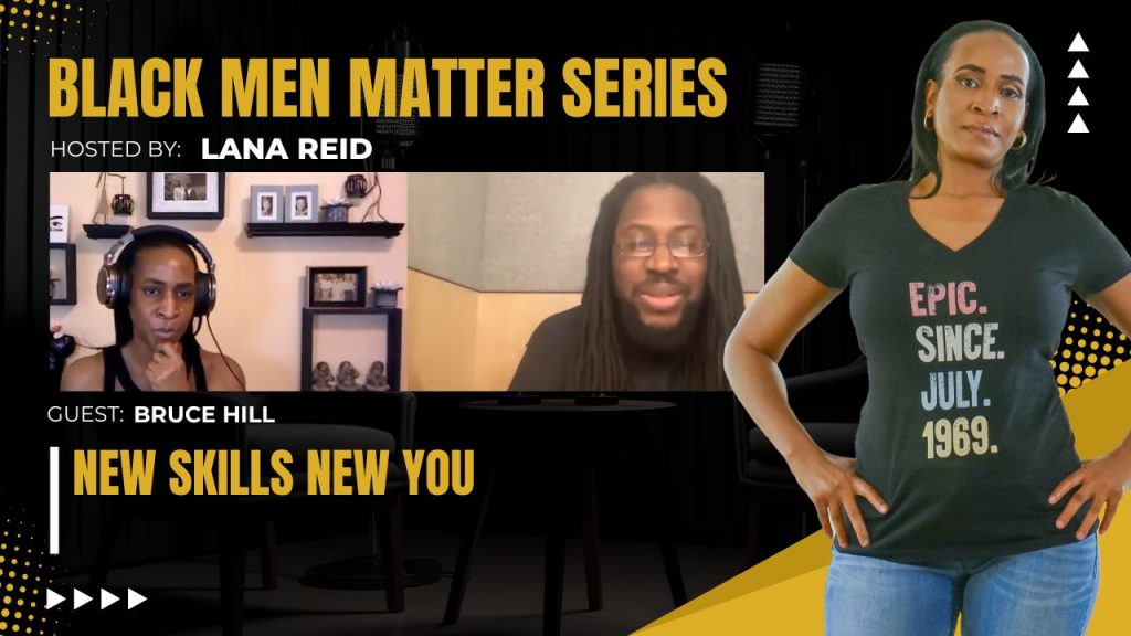 Lana Reid interviewing Bruce Hill on The Male Perspective, discussing personal development through sales, the “sales is a service” philosophy, and how sales skills support entrepreneurs and everyday life growth.