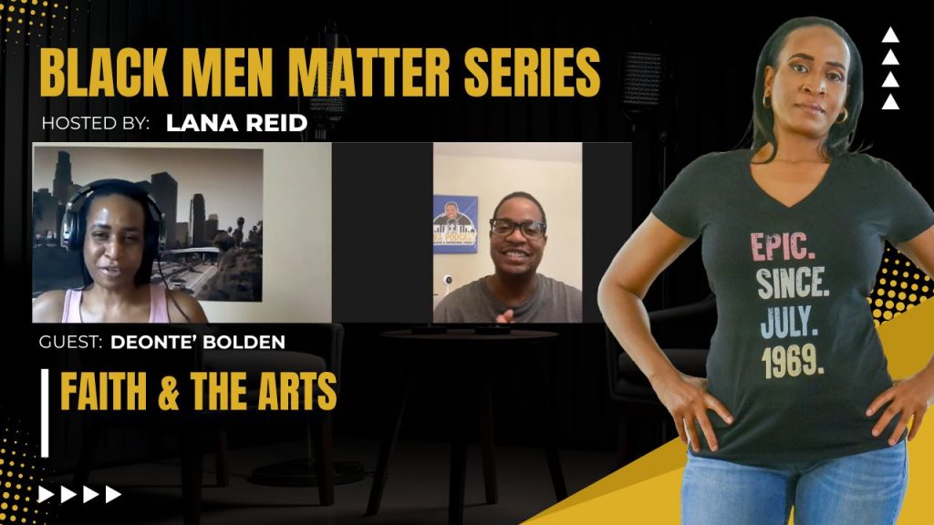 Lana Reid interviewing Deonte’ Bolden on The Male Perspective, discussing faith, creativity, the entertainment industry, and navigating a purpose-driven career.