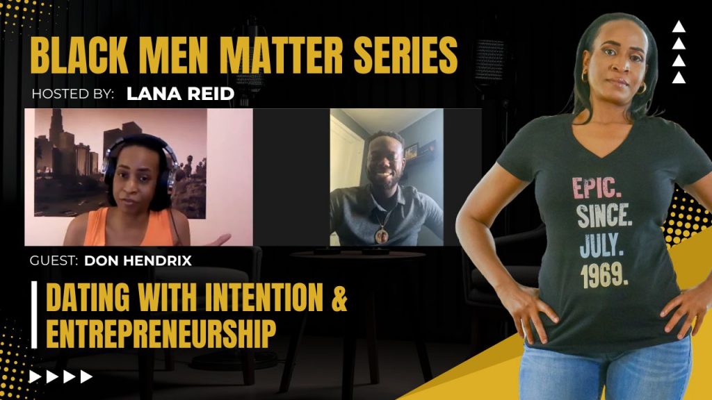 Lana Reid interviewing Don Hendrix on The Male Perspective, discussing intentional dating, mindset, entrepreneurship, and relationship decision-making.