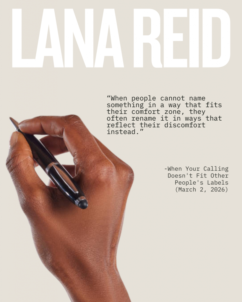 Graphic featuring a hand holding a pen with a quote from Lana Reid about people renaming what they do not understand